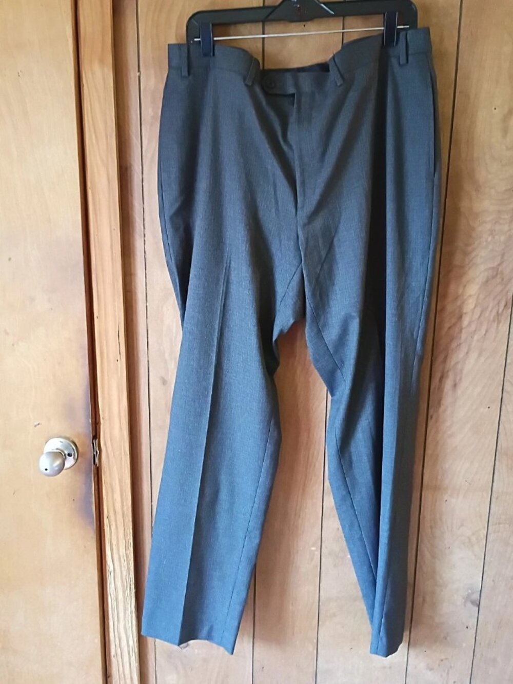 Lauren Ralph Lauren Mens Dress Pants 38x32 Gray Stretch Flat Front Career Slacks